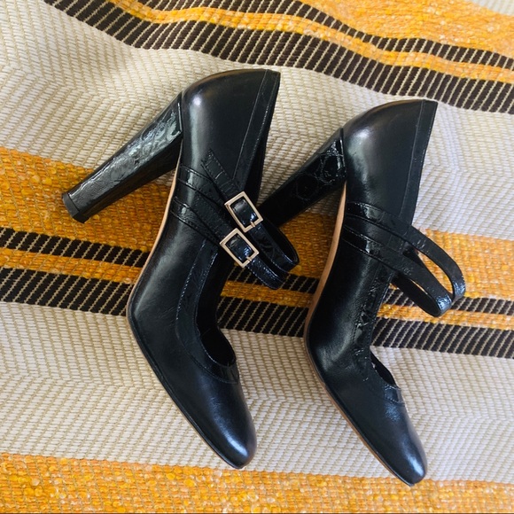 Kate Spade Scarlett Black Leather Mary Jane Heels - Picture 4 of 11